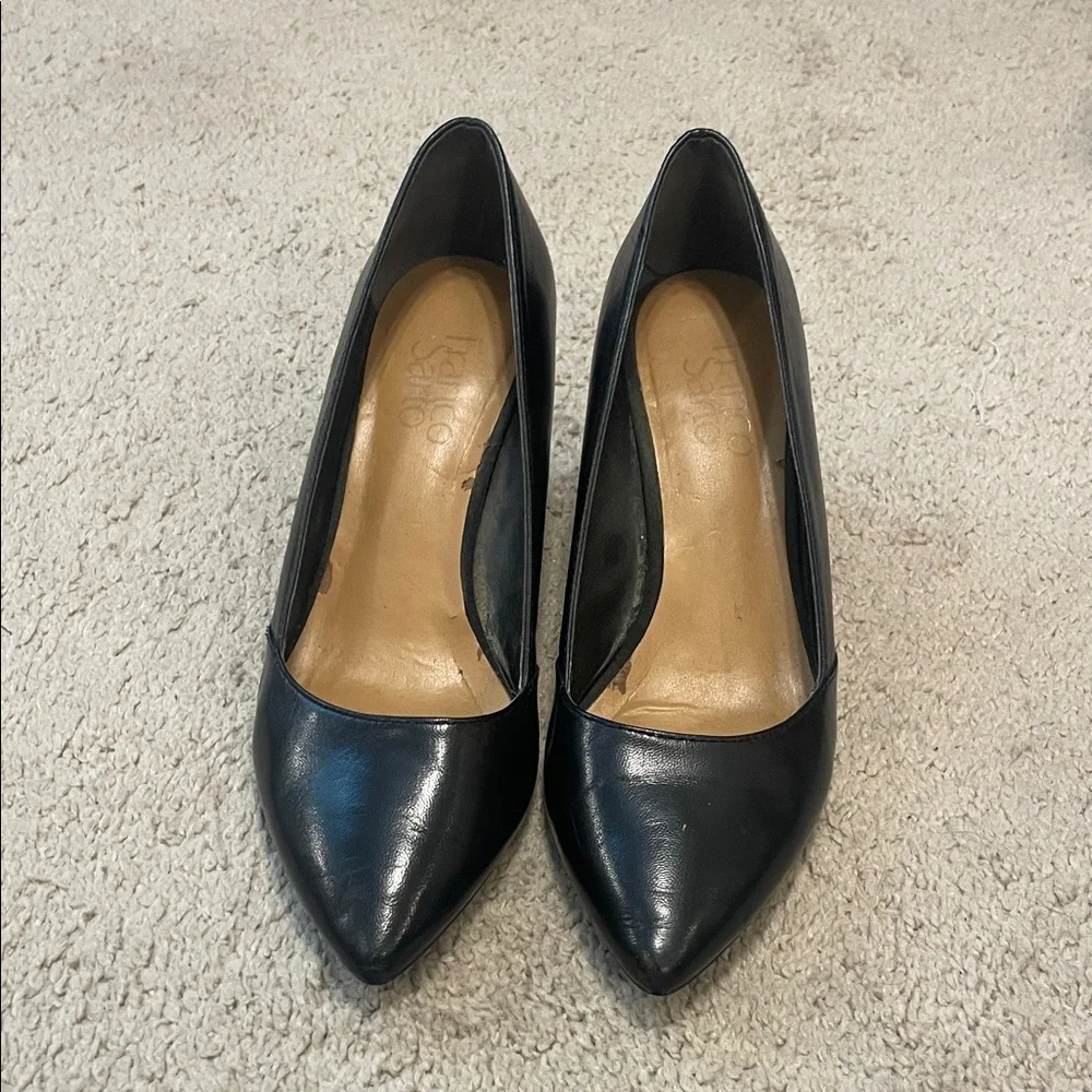 Franco Sarto Black Leather Wedges - Picture 2 of 2
